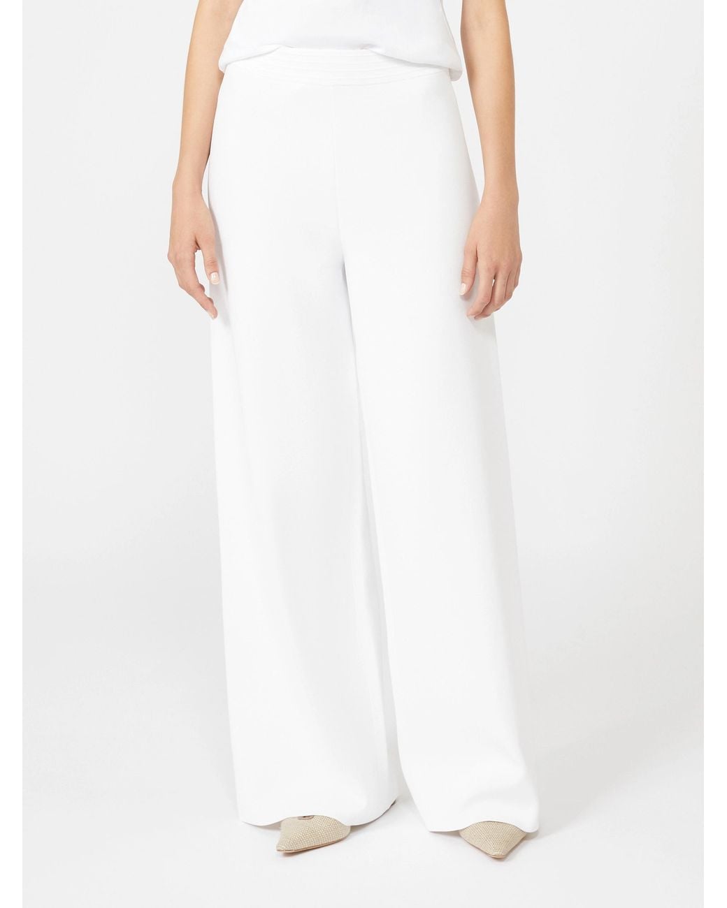 Max Mara White Elastic Waist Casual Pants