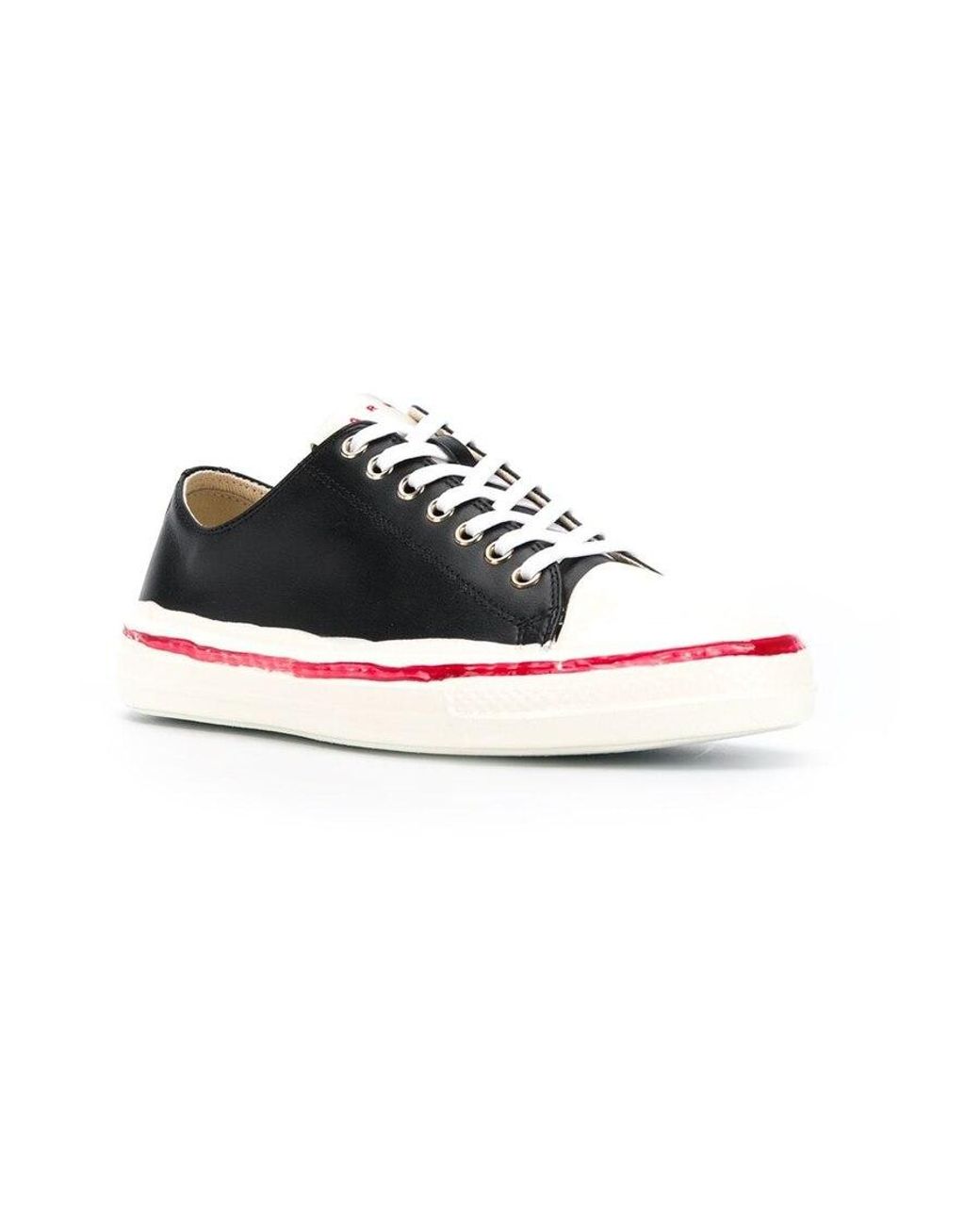 Marni Black Leather Lace-Up Sneakers