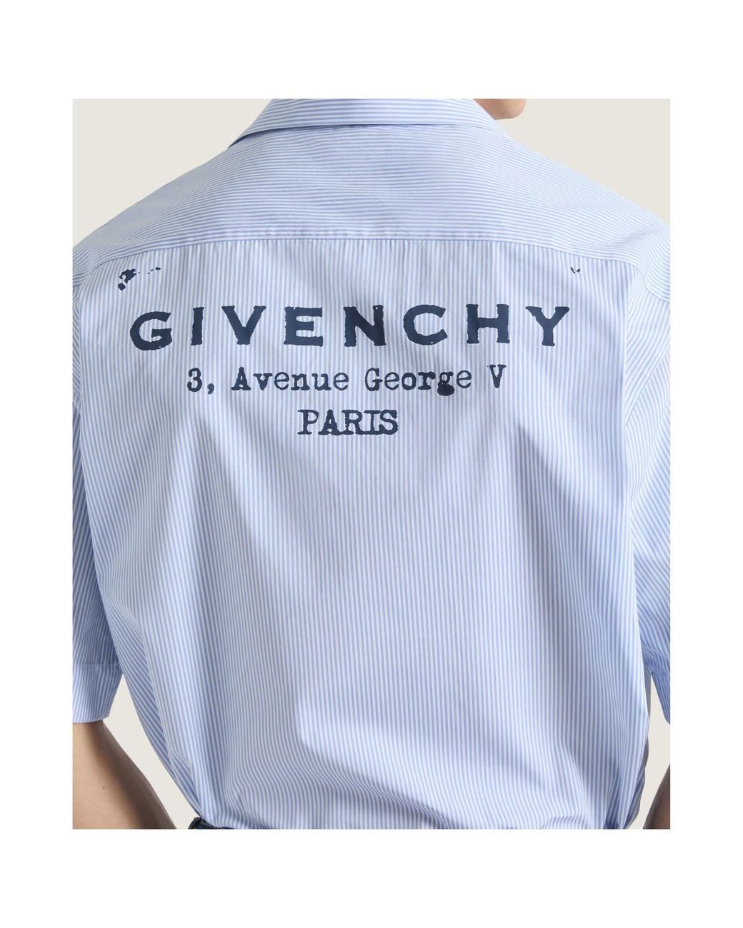 Givenchy Blue Pinstriped Bowling Shirt for men