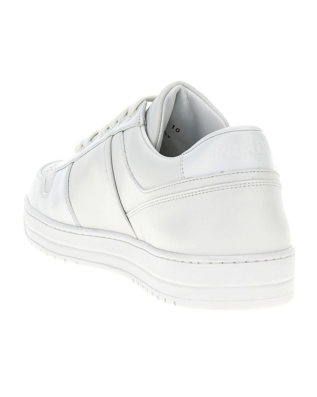 Prada White Downtown Lace-Up Sneakers for men