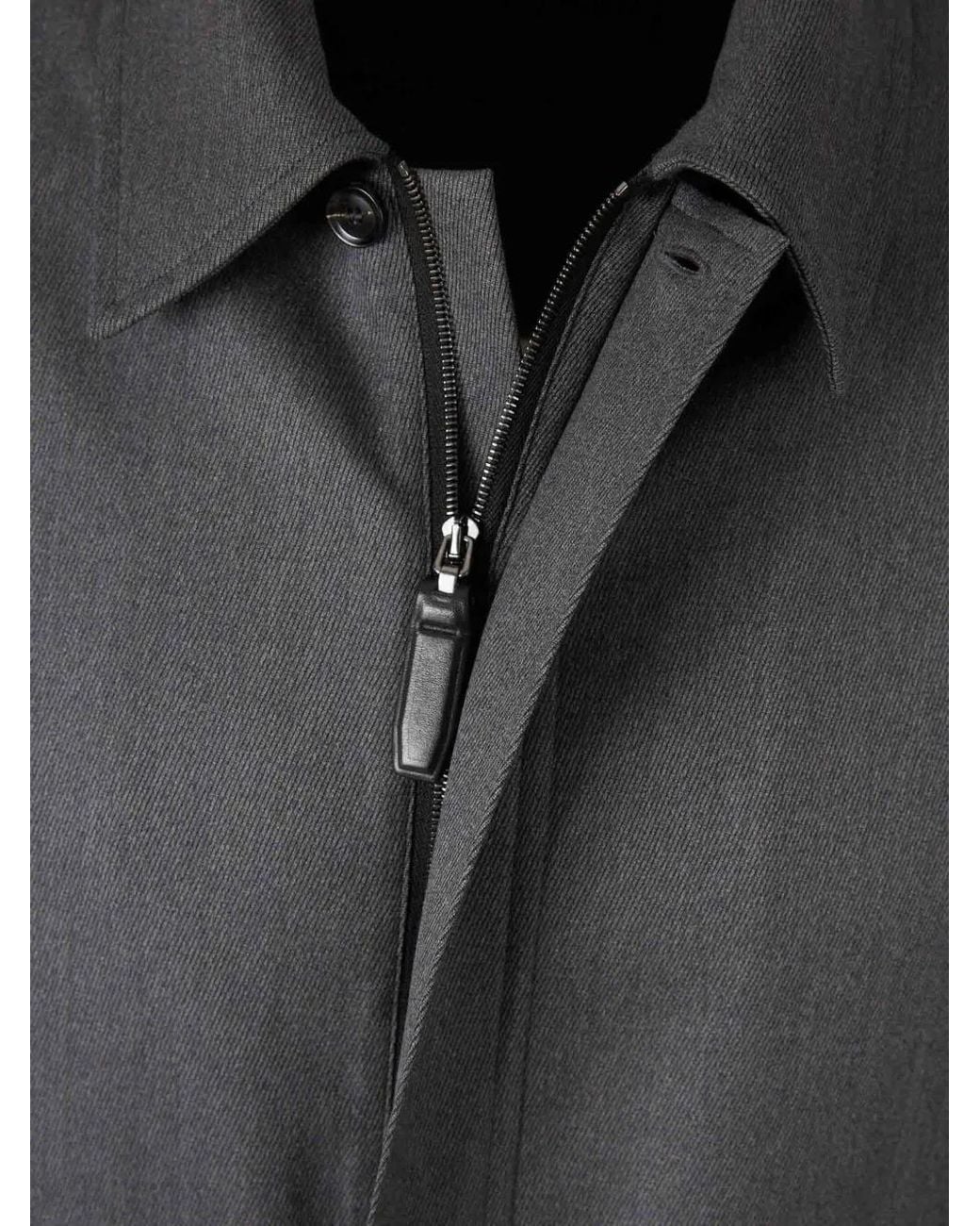 Brioni Gray Long Sleeved Zip-Up Jacket for men