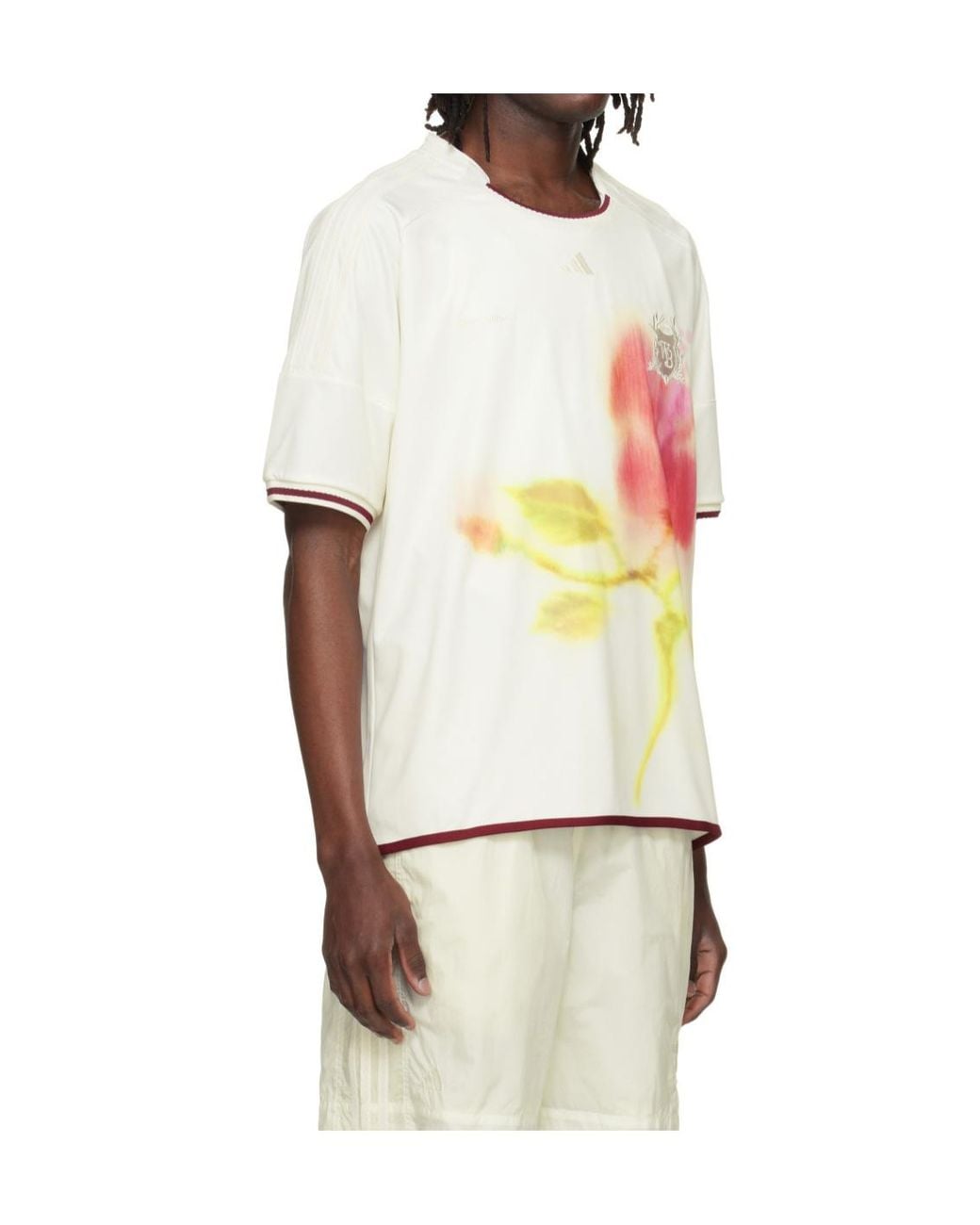 Wales Bonner White X Adidas Floral-Print T-Shirt for men