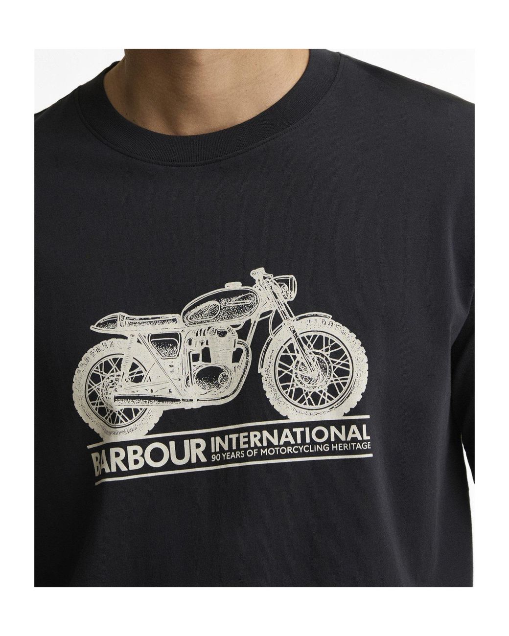 Barbour Black Graphic T-Shirt for men