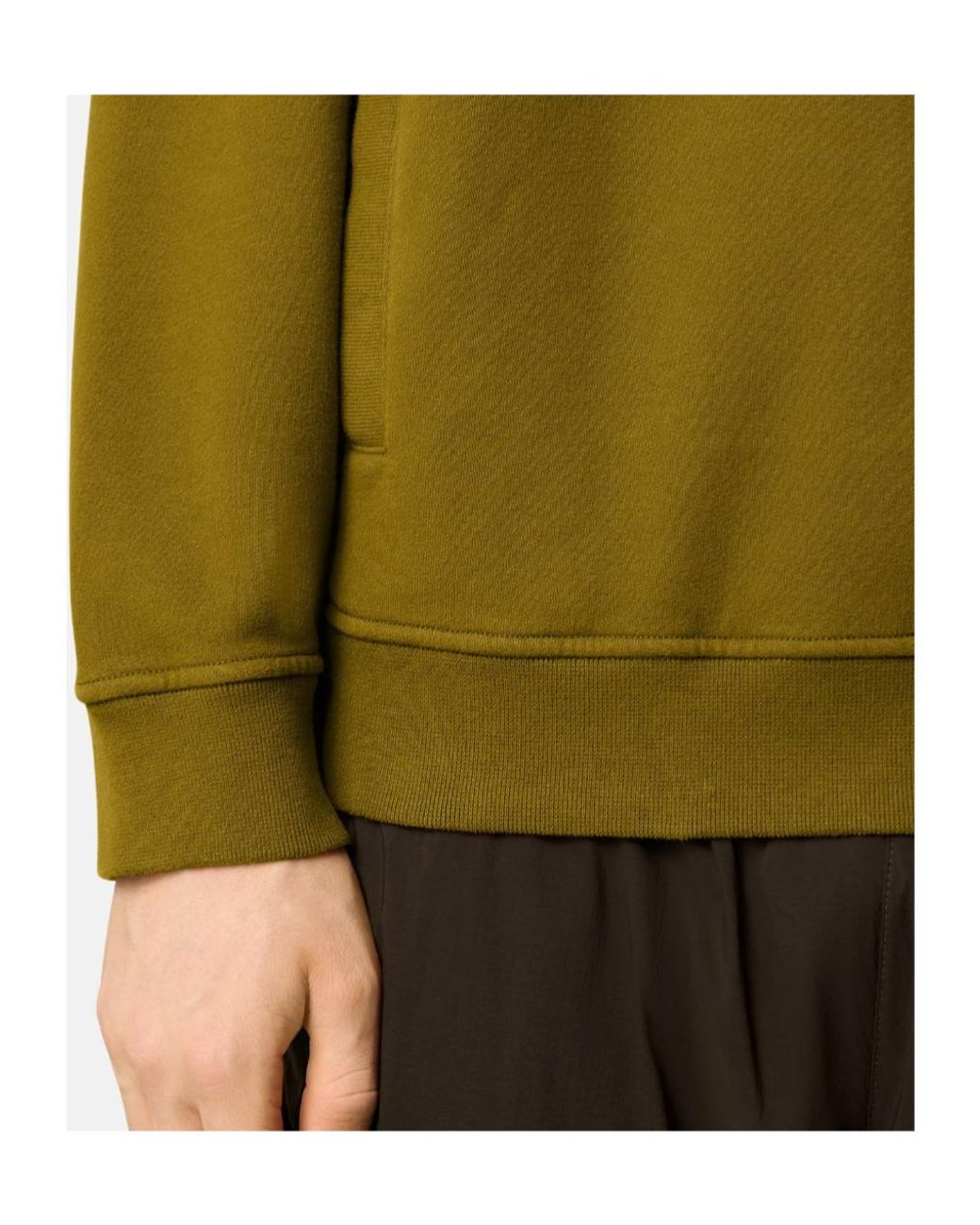 Stone Island Green Logo Patch Hoodie for men