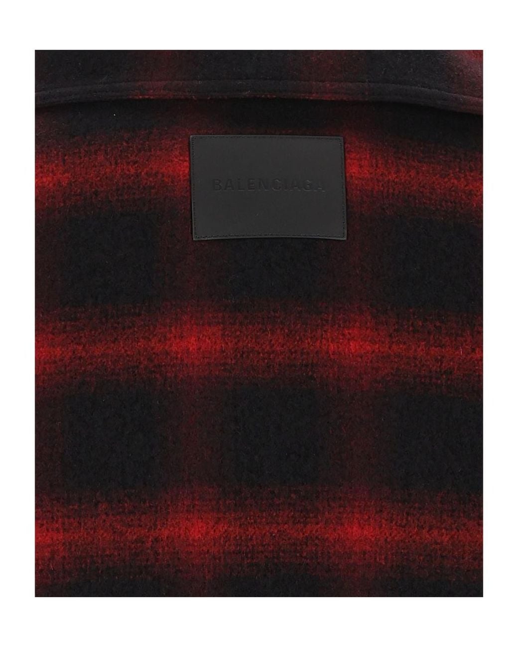 Balenciaga Red Half Zip Checked Oversized Jacket for men