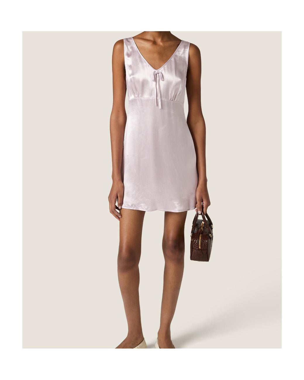 Miu Miu Purple Washed Satin Dress
