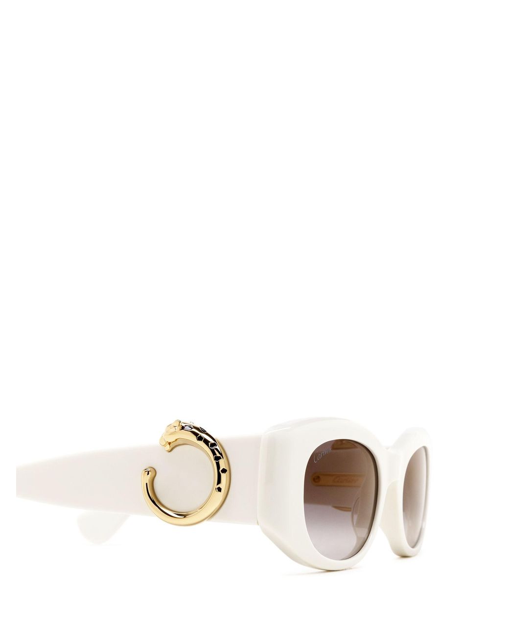 Cartier White Cat-Eye Frame Sunglasses
