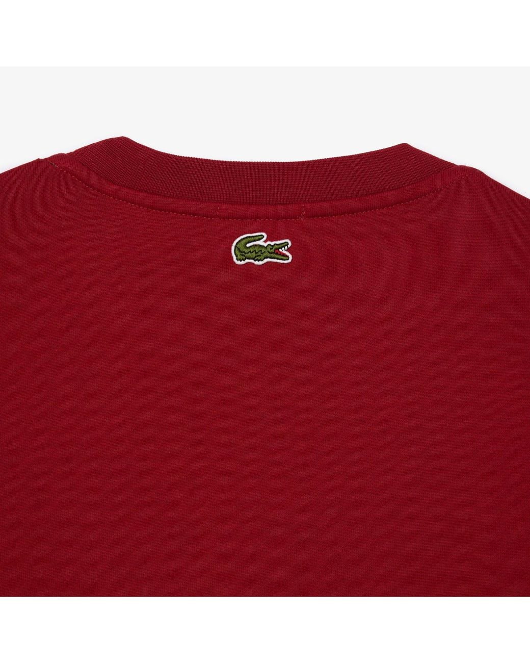 Lacoste Red Minimal Printed Sweatshirt