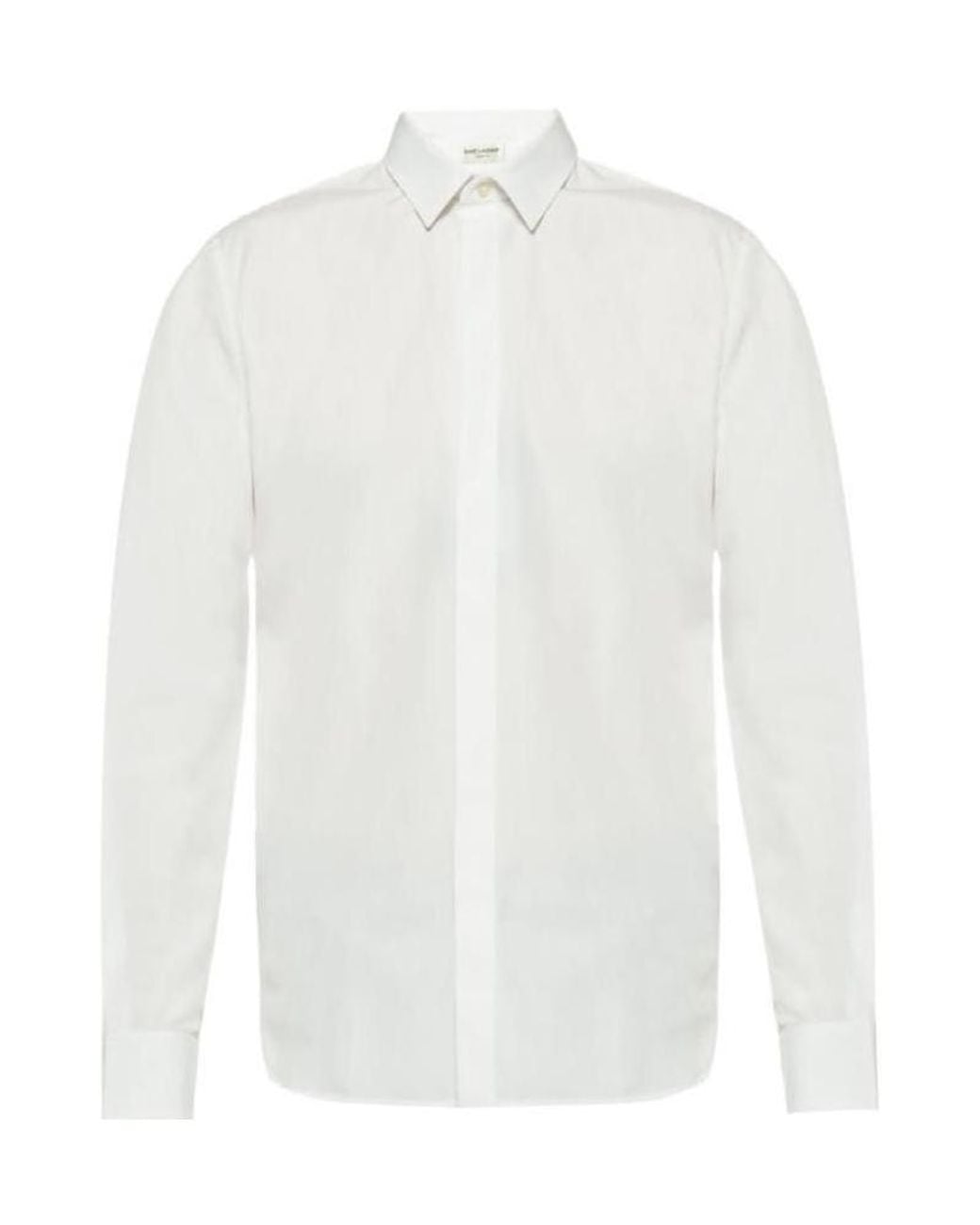 Saint Laurent White Yves Collar Shirt for men
