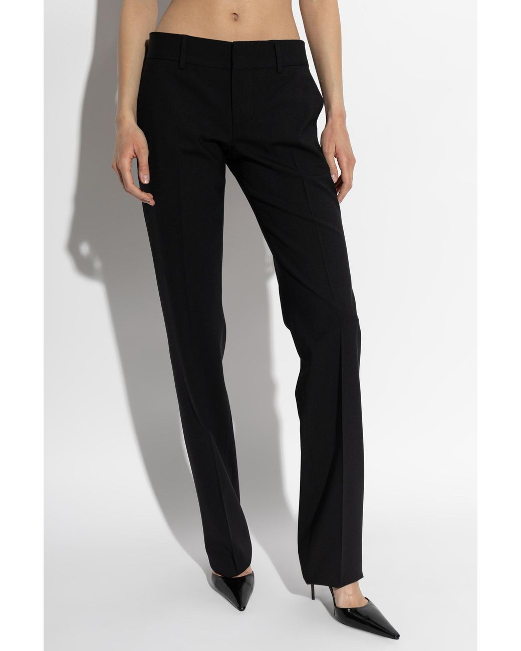 DSquared² Black Pleated Tailored Trousers