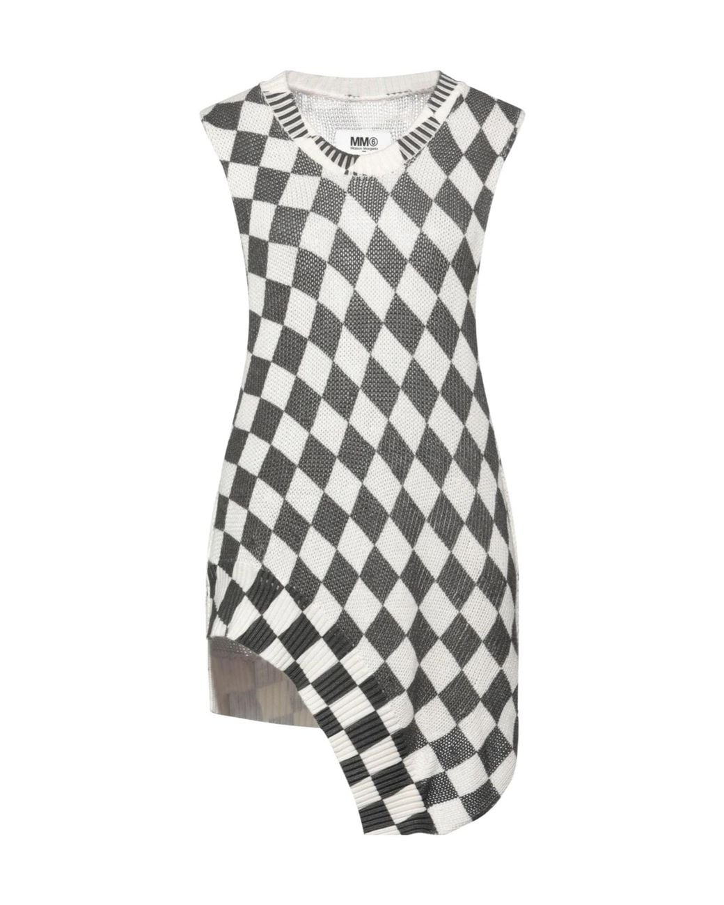 MM6 by Maison Margiela White Multi-Color Sleeveless Knit Top