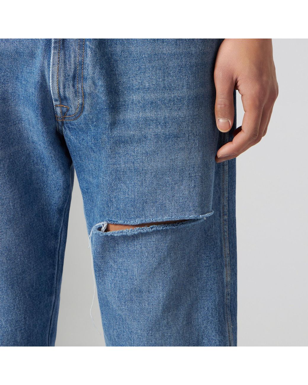 1989 STUDIO Blue Distressed Straight-Leg Jeans for men
