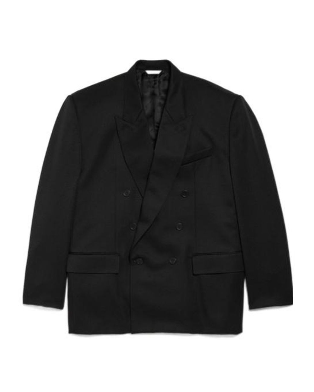 Balenciaga Black Double-Breasted Oversized Blazer for men