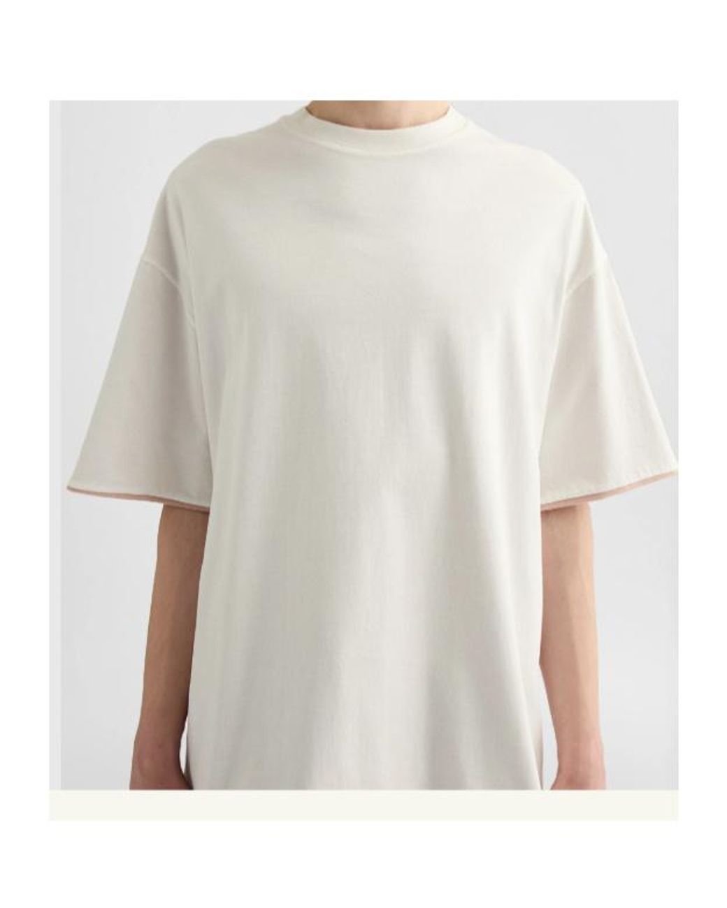 Jil Sander Natural Double Layer Crewneck T-Shirt for men