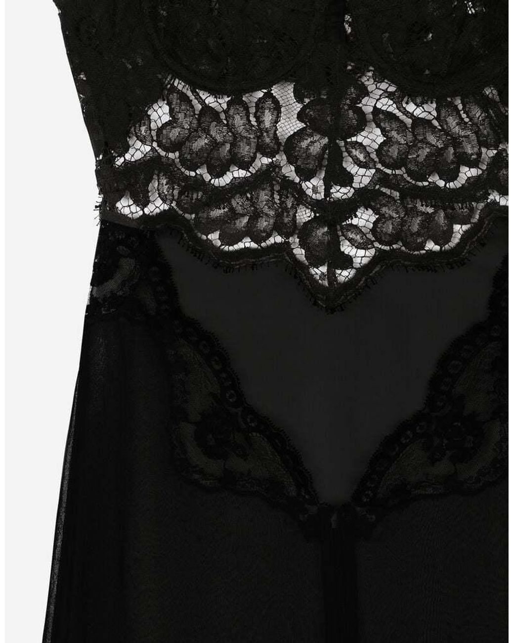 Dolce & Gabbana Black Semi-Sheer Maxi Nightdress