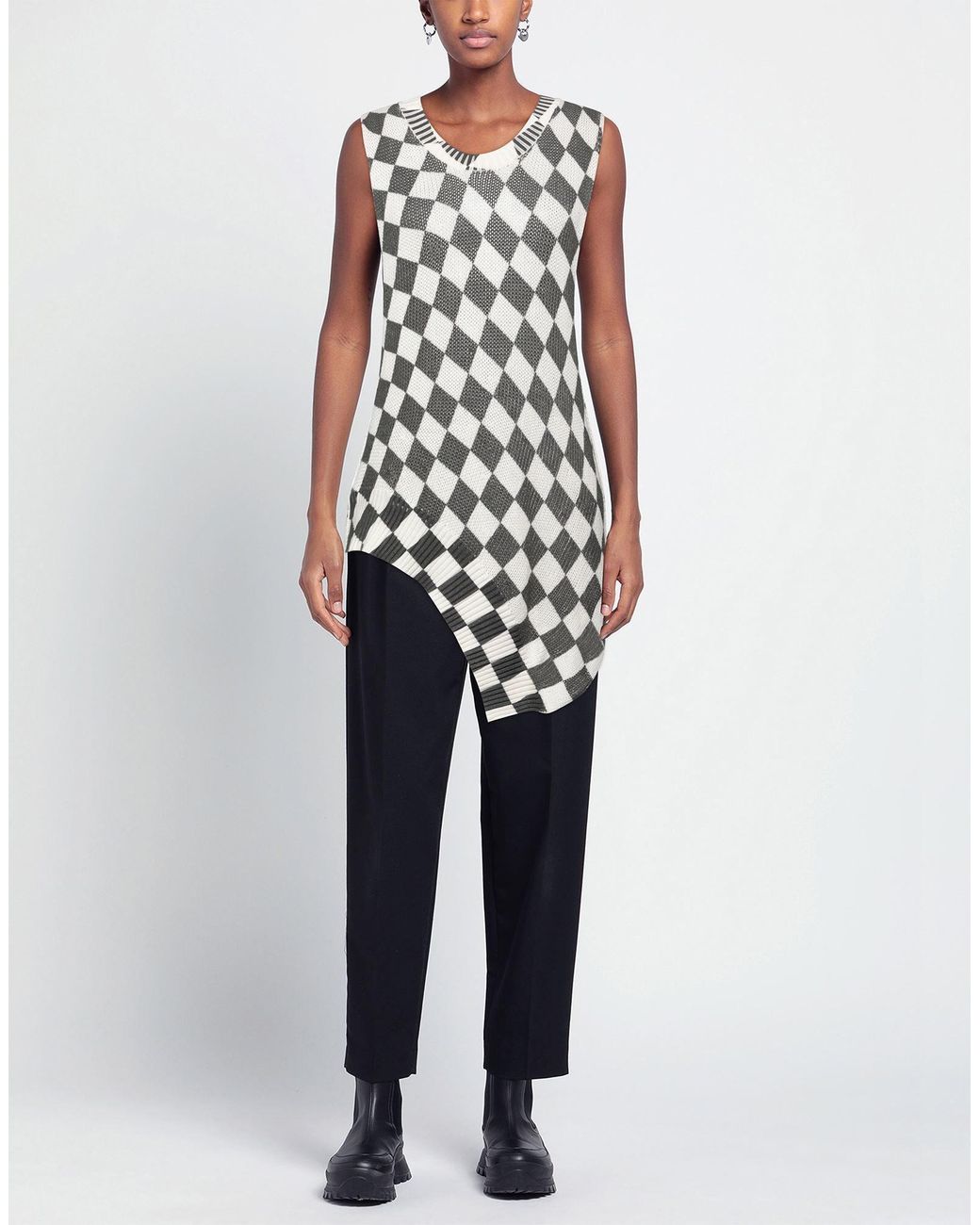MM6 by Maison Margiela White Multi-Color Sleeveless Knit Top