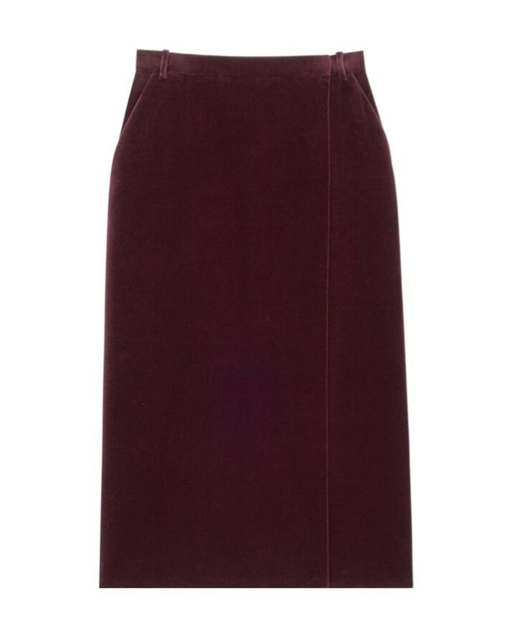 Saint Laurent Purple Velvet Wrap Midi Skirt