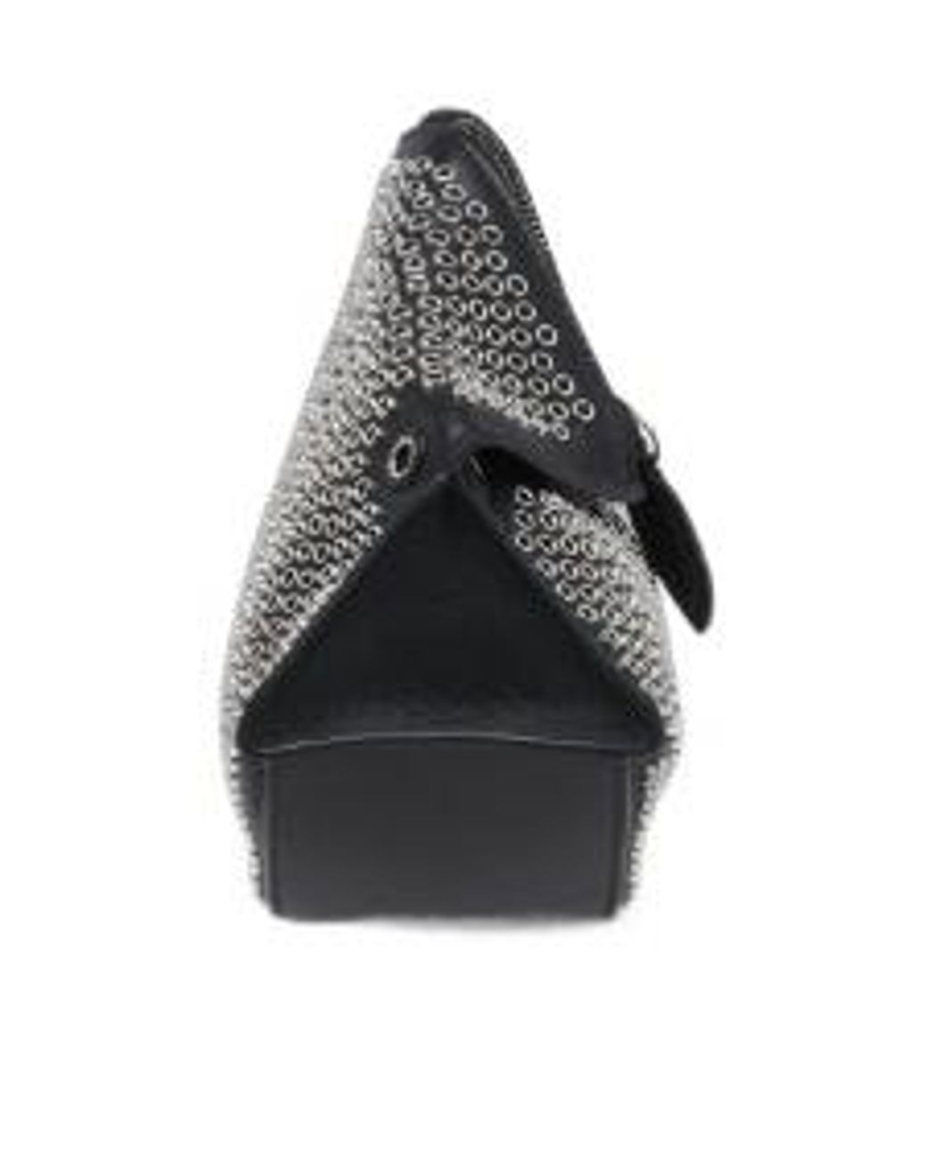 McQueen Black Manta Eyelet Detailed Clutch Bag