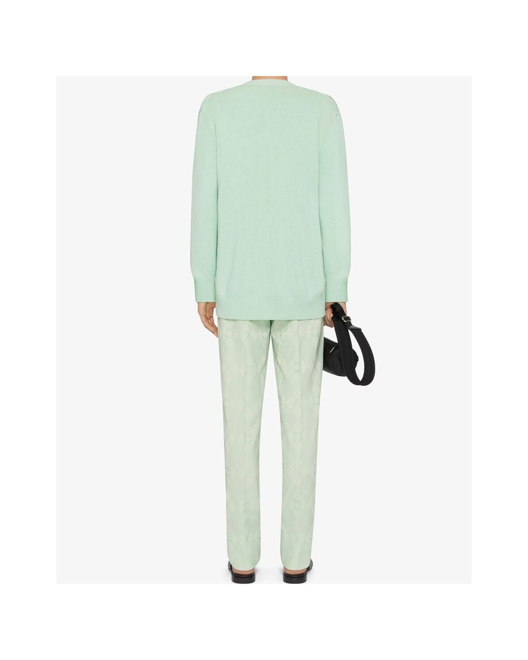Givenchy Green Monogram 72 Argyle Knit Cardigan for men