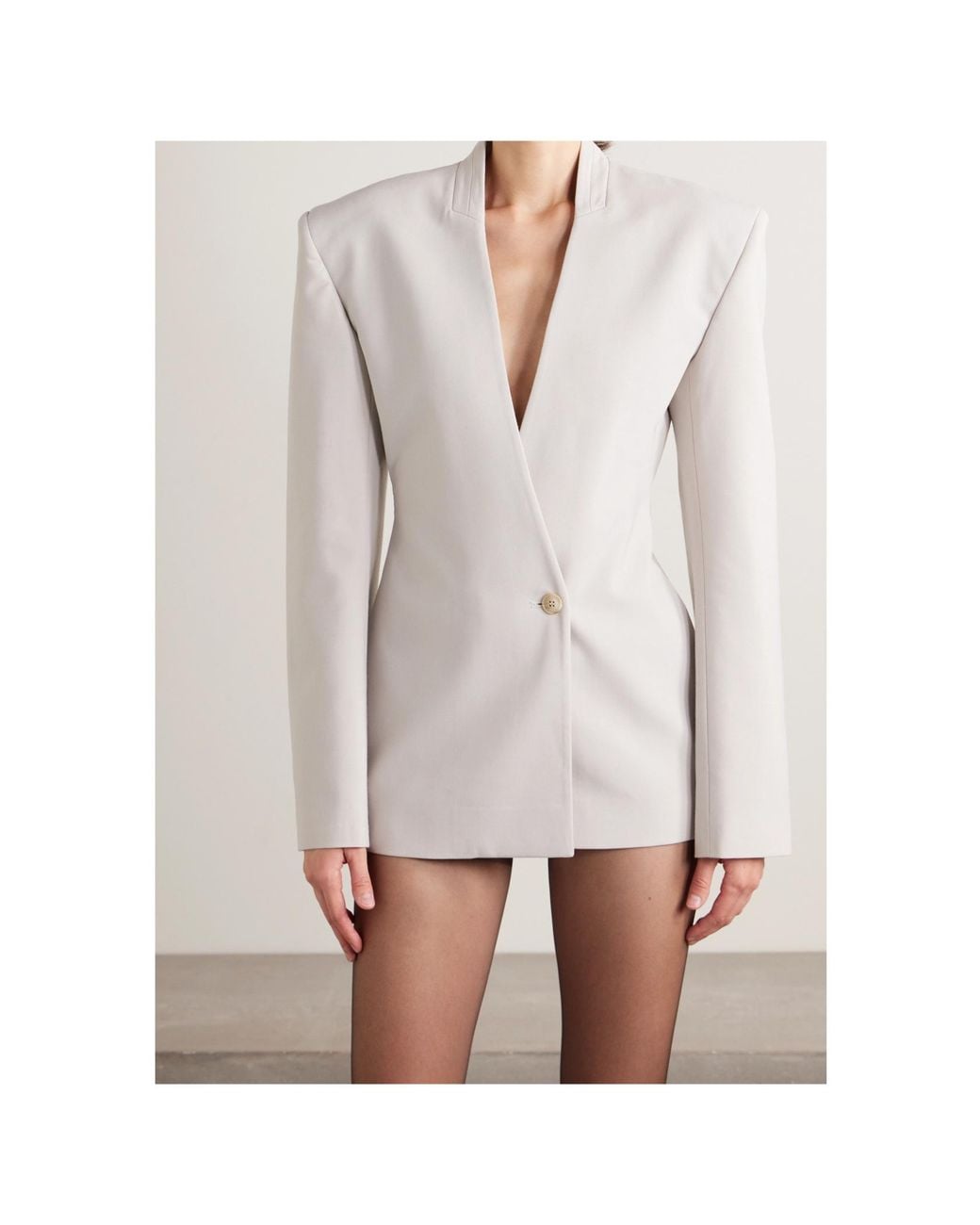 16Arlington Natural Woven Waist-Cinching Suit Jacket
