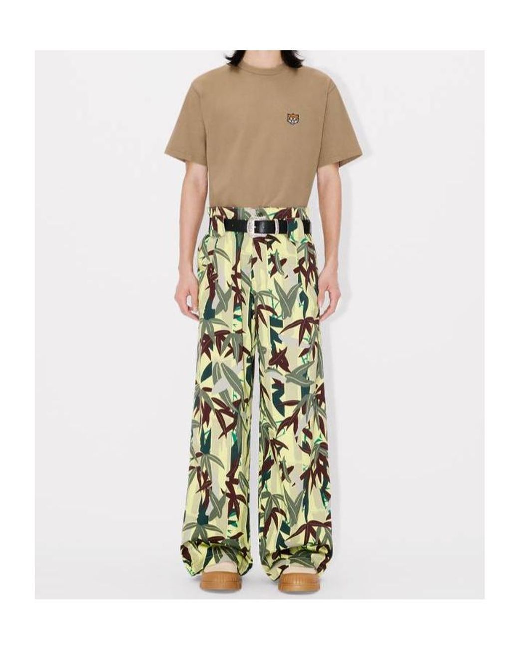 KENZO Green Chiku-Rin Camo' Oversized Pleated Pants for men