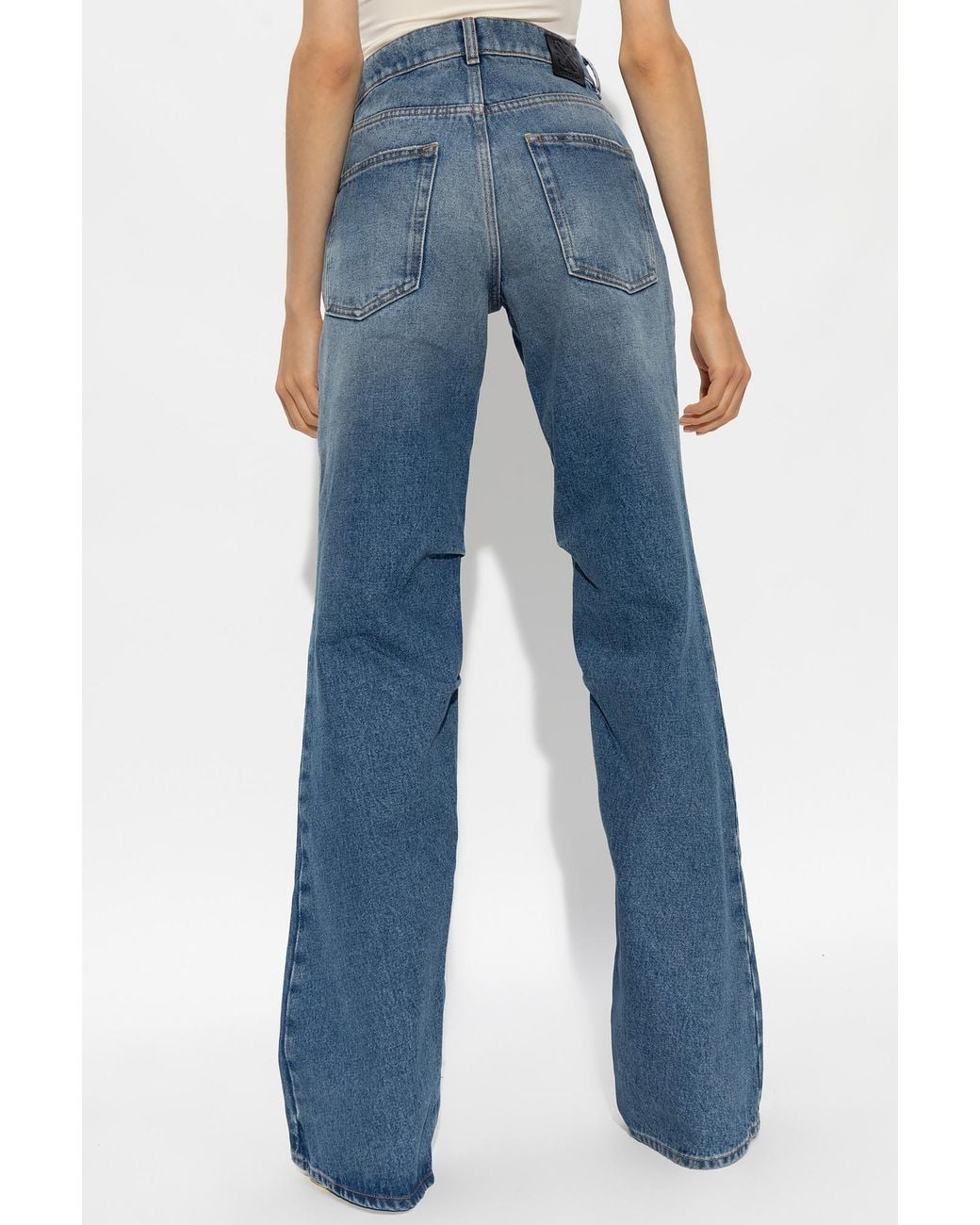 Off-White c/o Virgil Abloh Blue Low-Rise Flared Jeans
