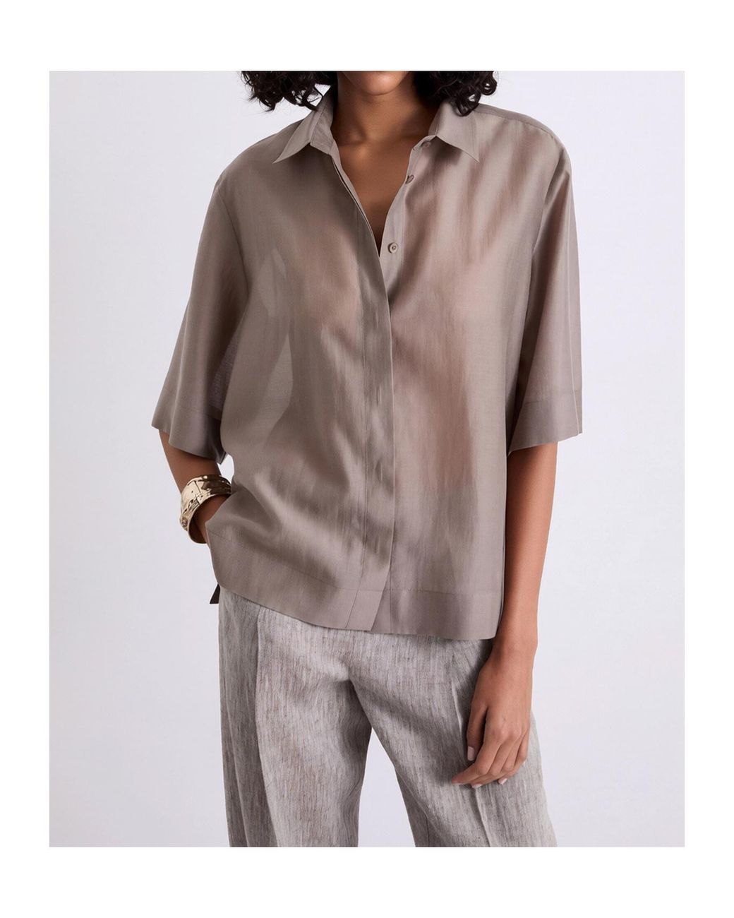 Marella Brown Collared Shirt