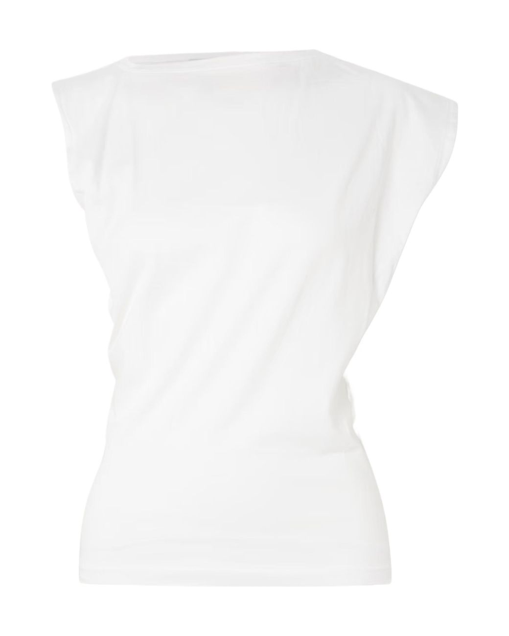 Agolde White Beth Draped T-Shirt