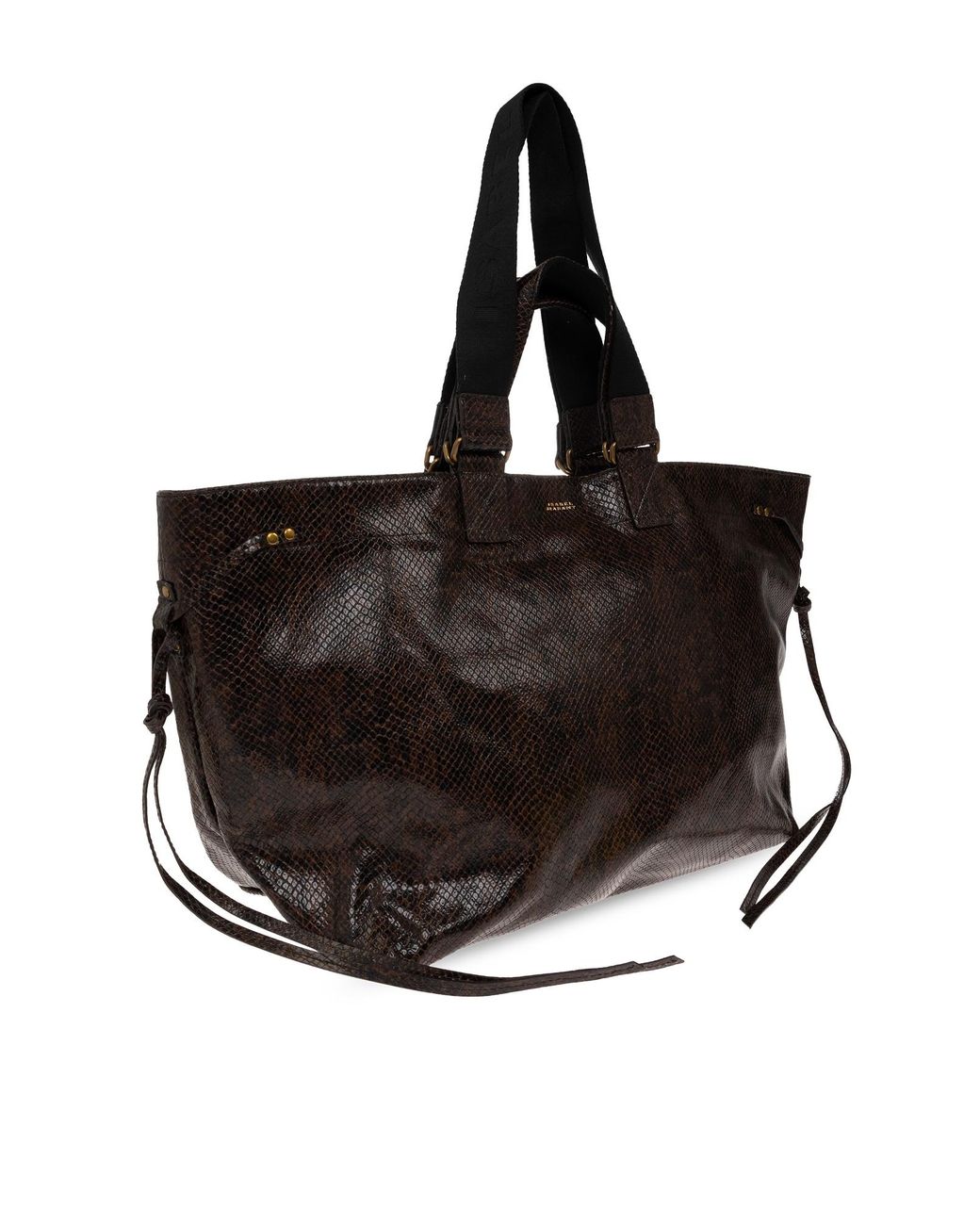 Isabel Marant Black Python-Print Handbag