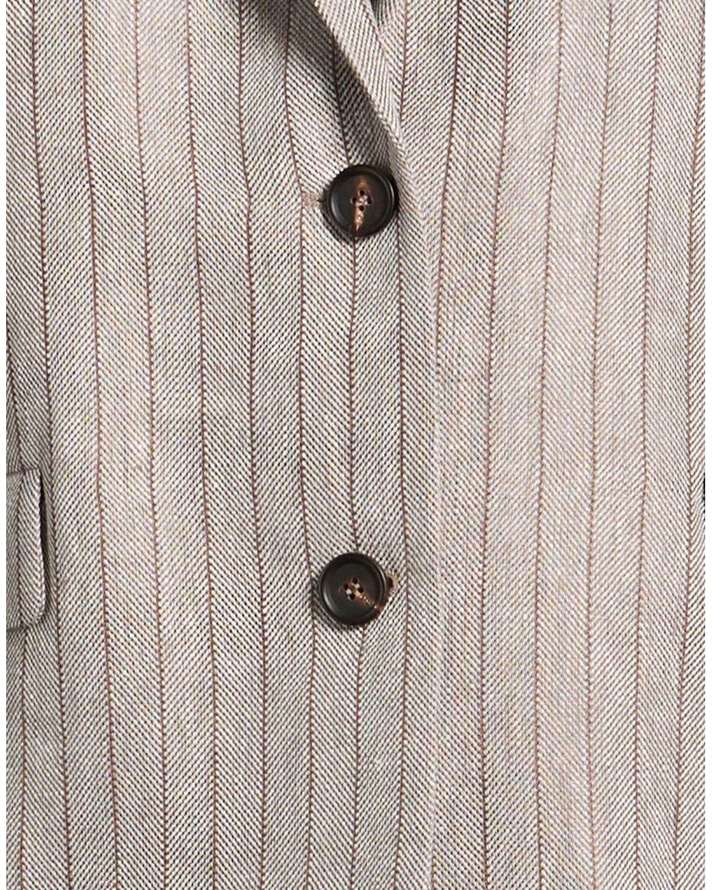 Brunello Cucinelli Natural Single-Breasted Blazer