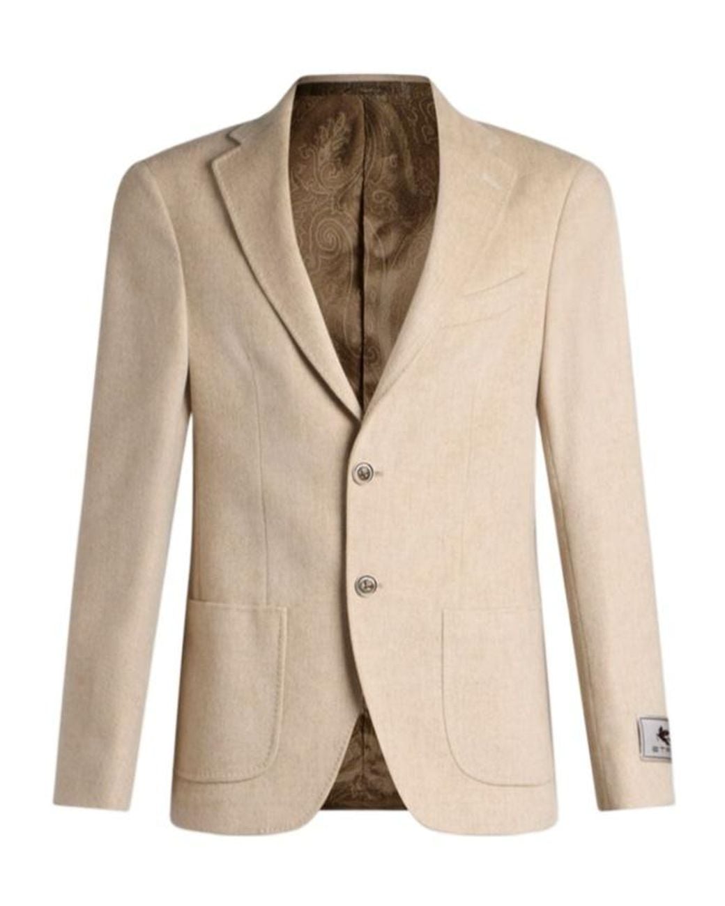 Etro Natural Single-Breasted Tailored Blazer for men