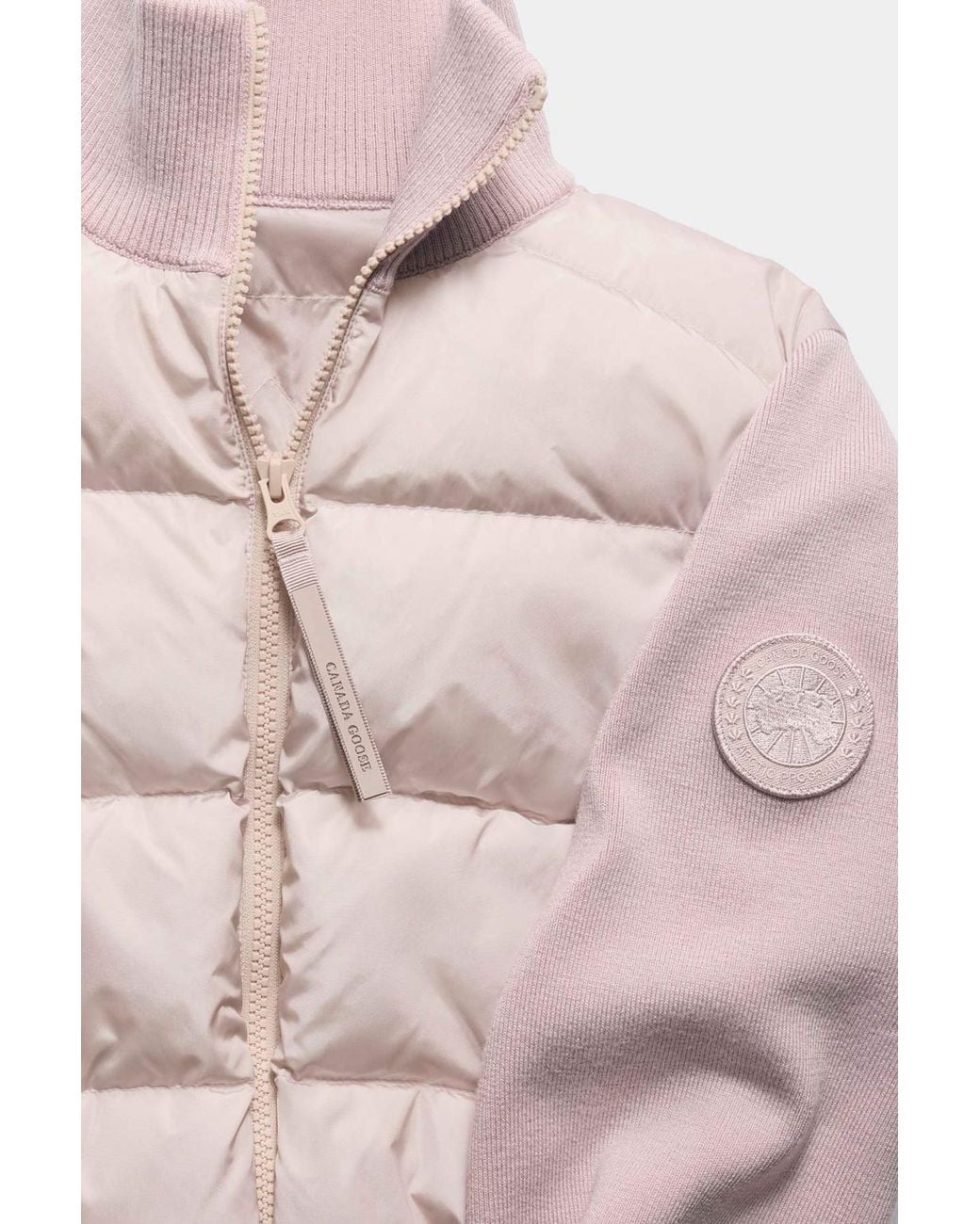 Canada Goose Pink Hybridge Wide Quilt Knit Jacket Tonal Disc