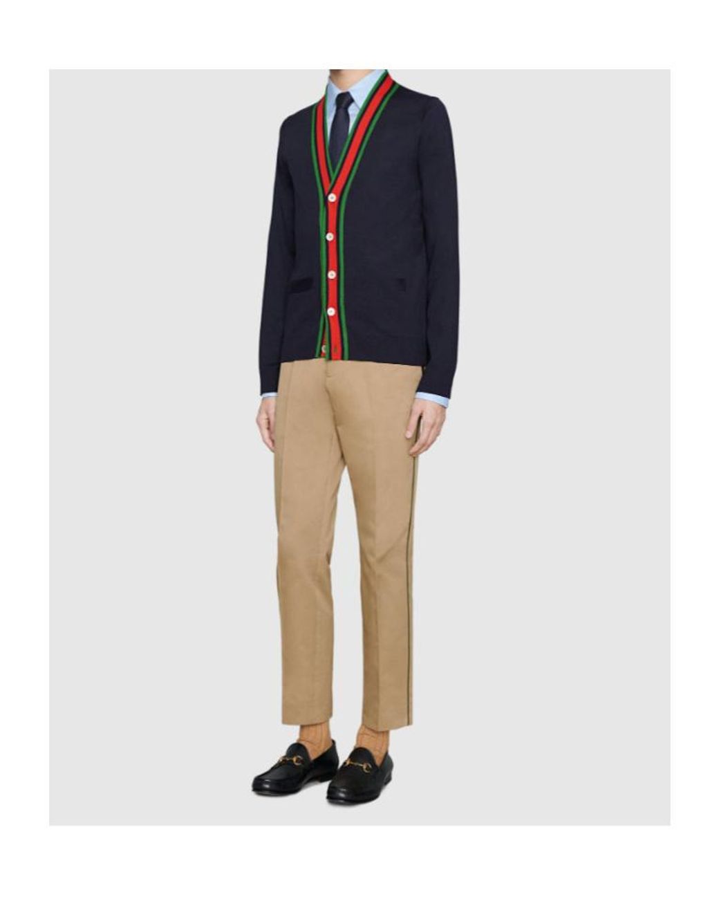 Gucci Blue Wool Knitted Cardigan for men