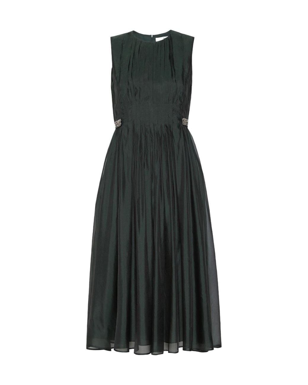 Max Mara Black Silk-Blend Organza Fit-And-Flare Maxi Dress