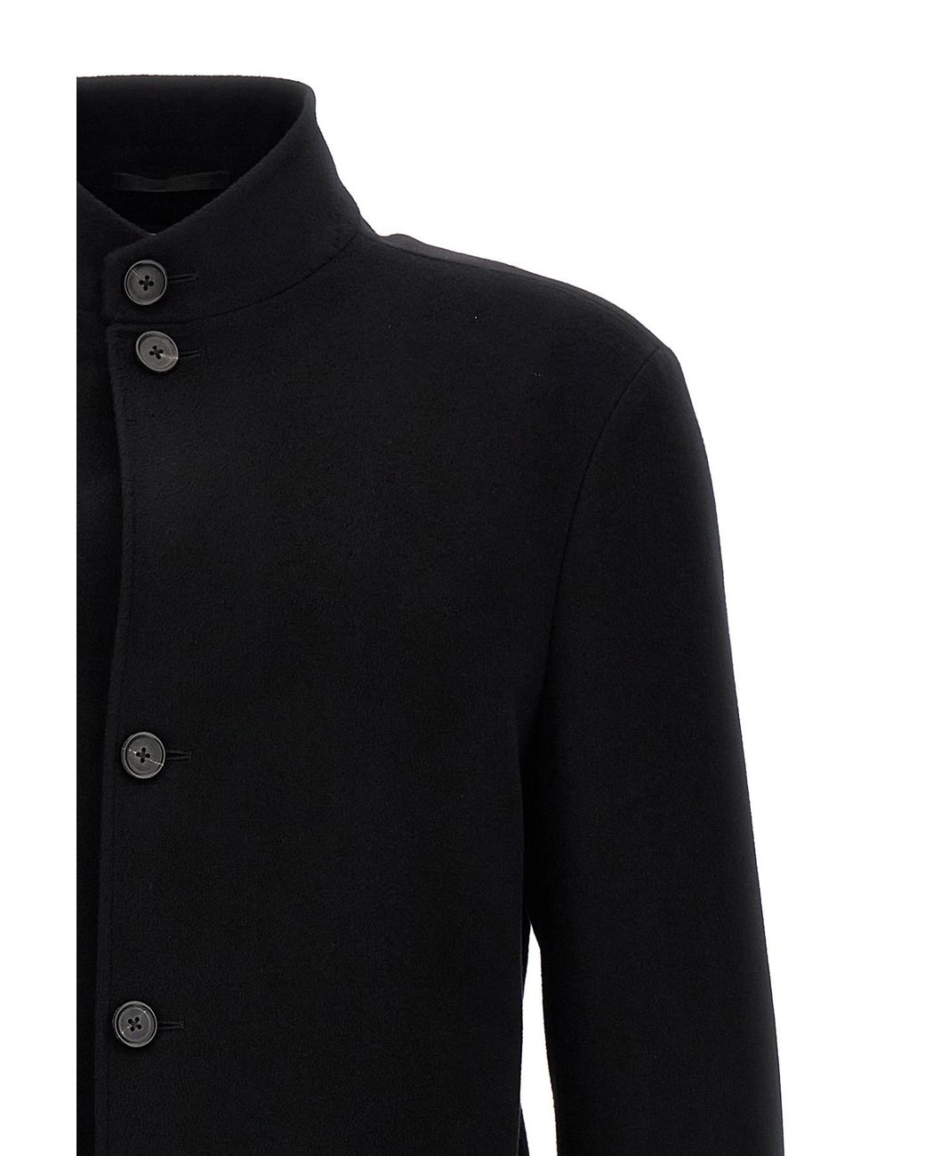 Zegna Black Buttoned Straight Hem Jacket for men