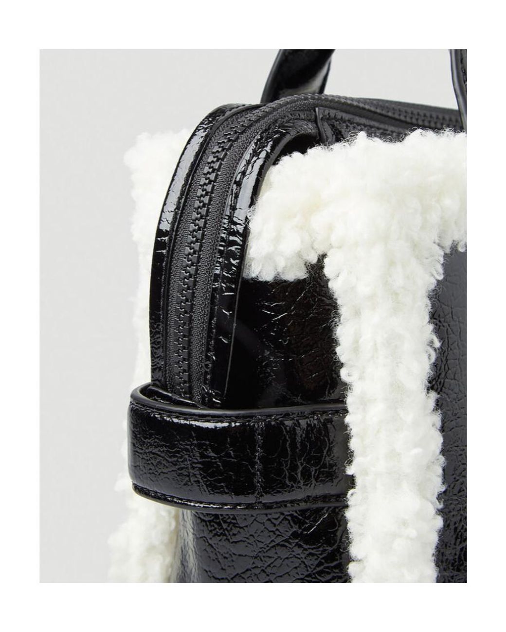 Marc Jacobs White The Crinkle Shearling Mini Tote