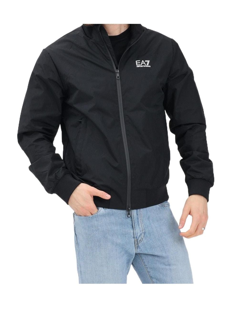 EA7 Blue Logo Printed Blouson for men