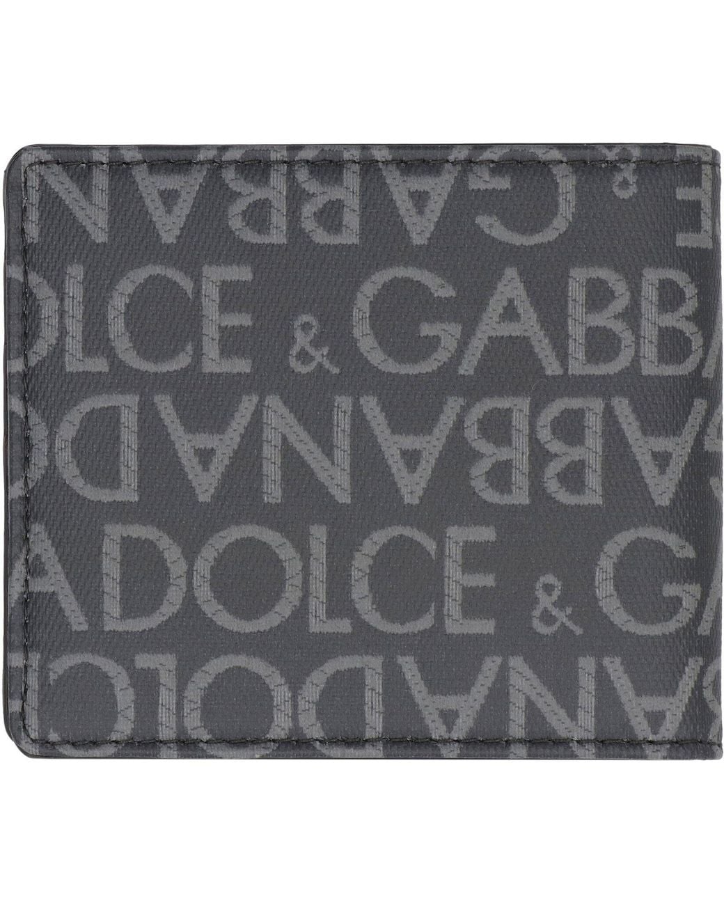 Dolce & Gabbana Gray Jacquard Logo Wallet for men