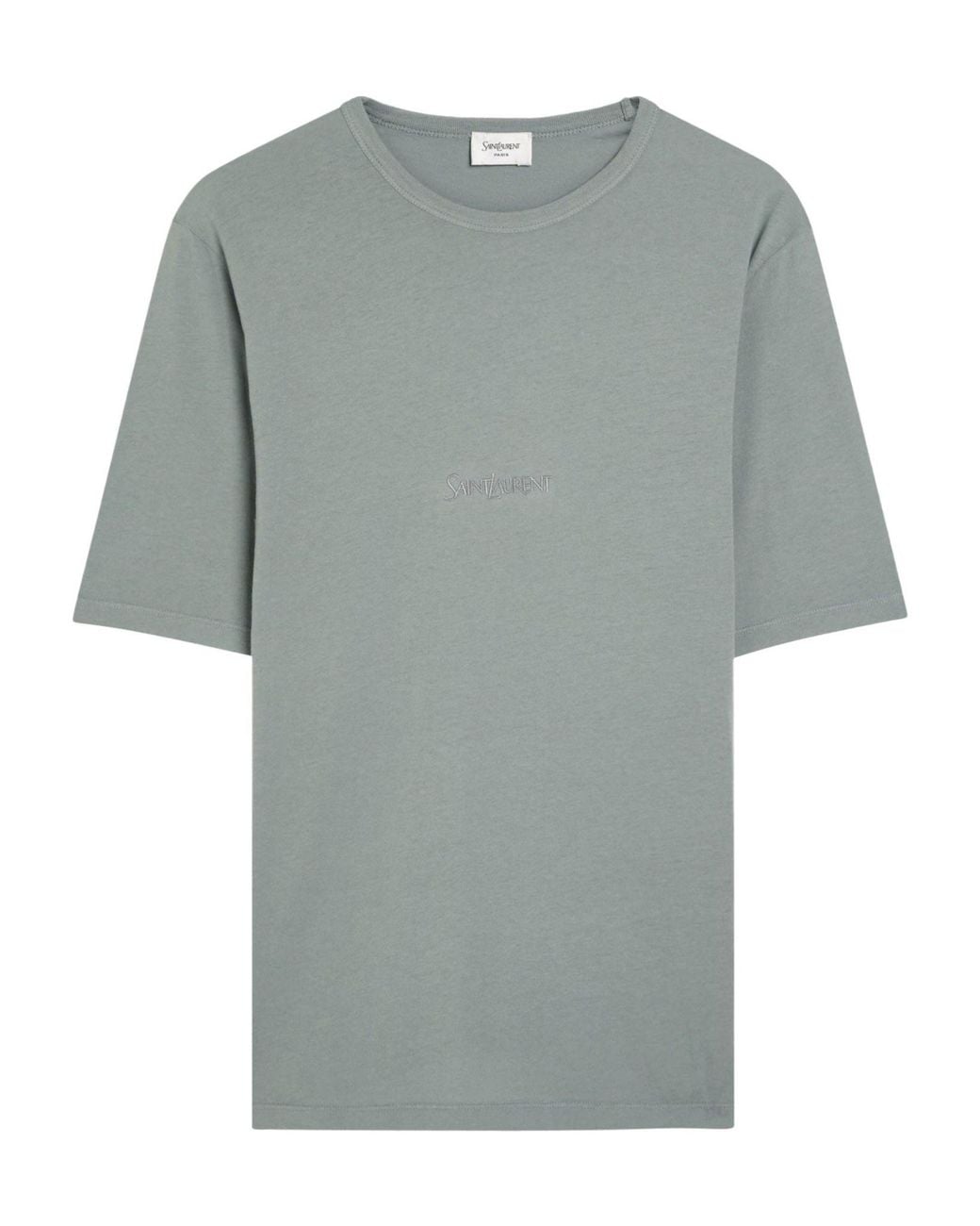 Saint Laurent Gray Crew-Neck Short-Sleeve T-Shirt for men