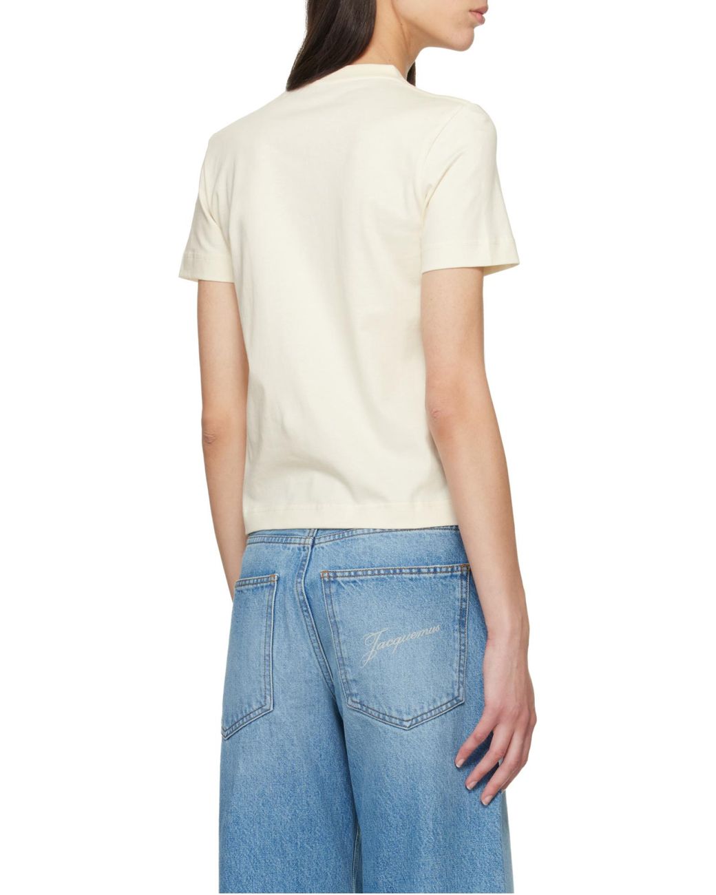 Jacquemus White Logo Patch Cotton T-Shirt