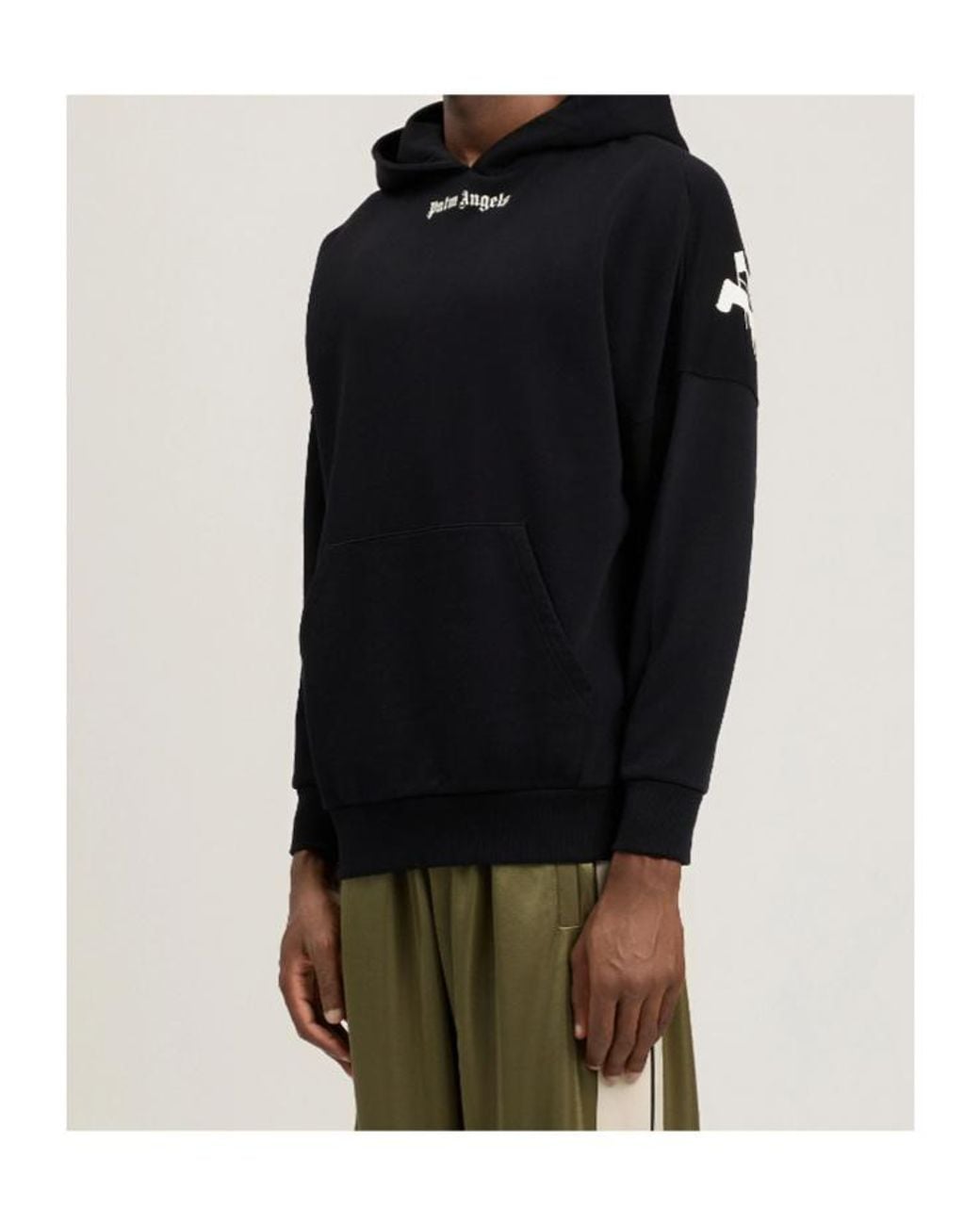 Palm Angels Black Classic Logo Oversized Hoodie for men