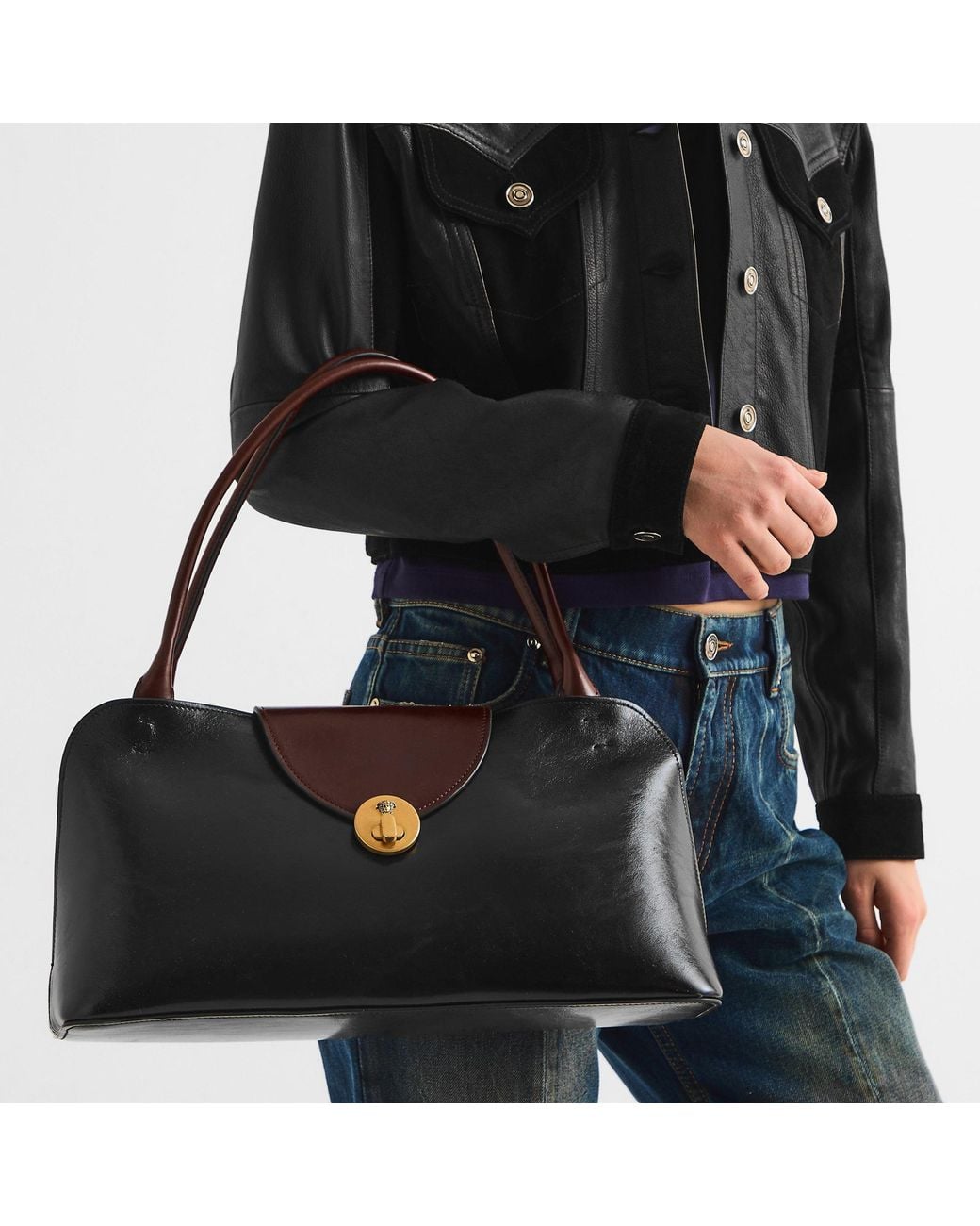 Versace Black Dark Pattern Shoulder Bag