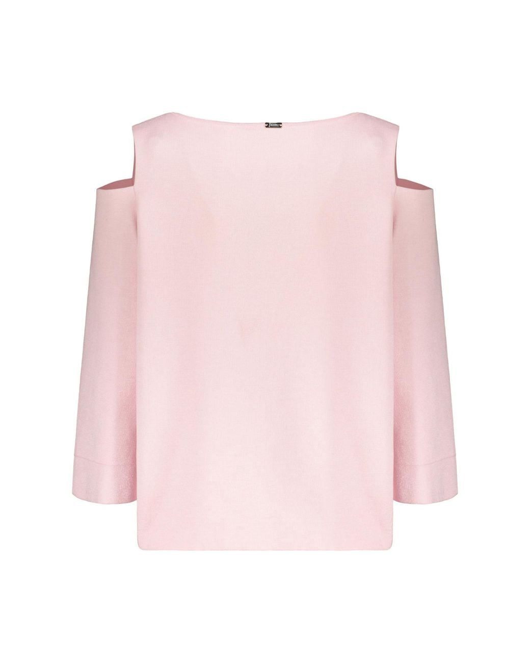 Herno Pink V-Neck Wide-Neckline Sweater