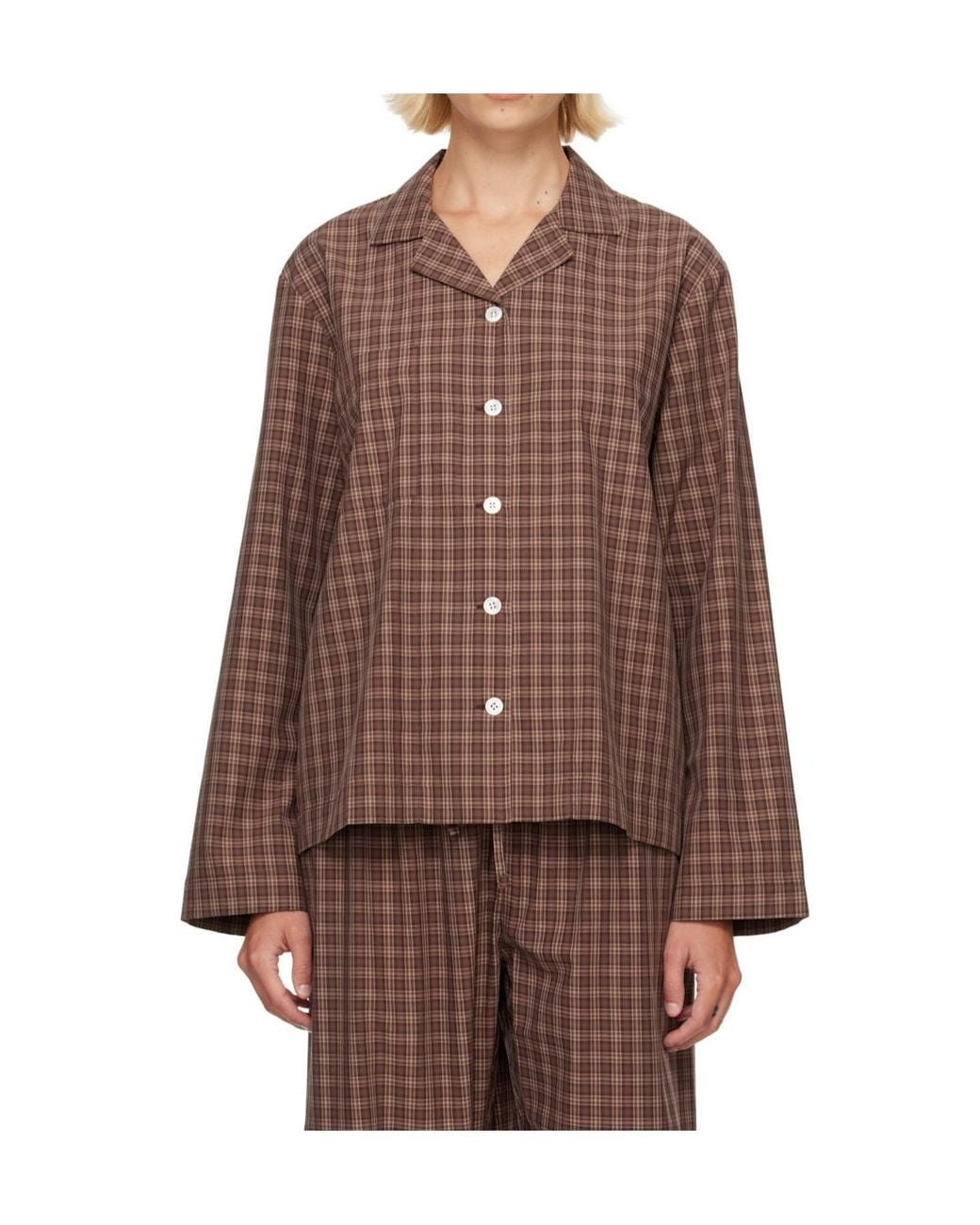 Tekla Brown Plaid Pajamas