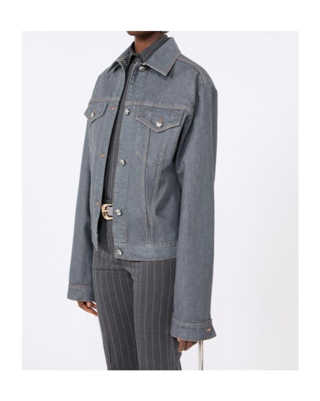 Sportmax Blue Button-Up Denim Jacket