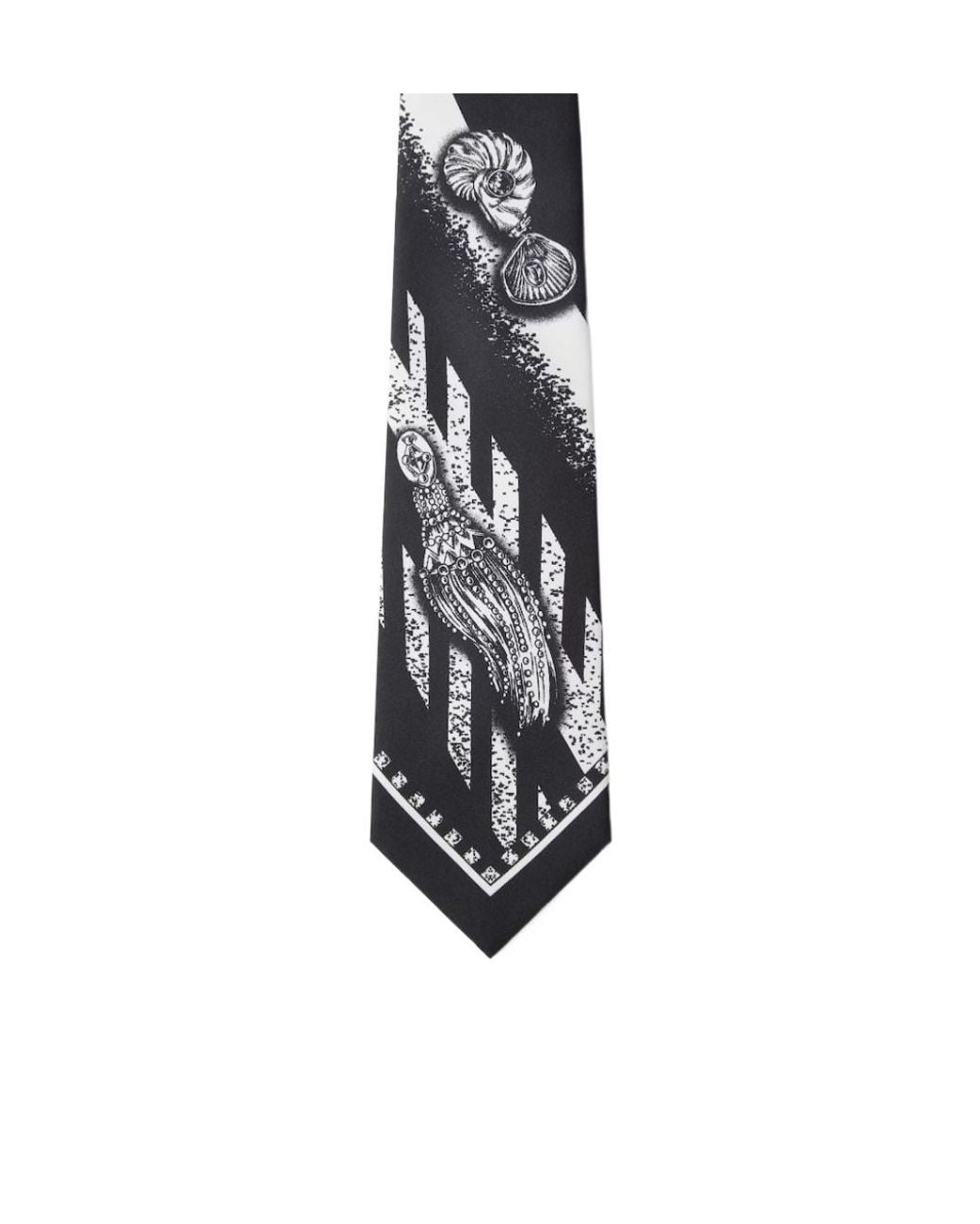 Versace White Formula 6 Printed Tie for men