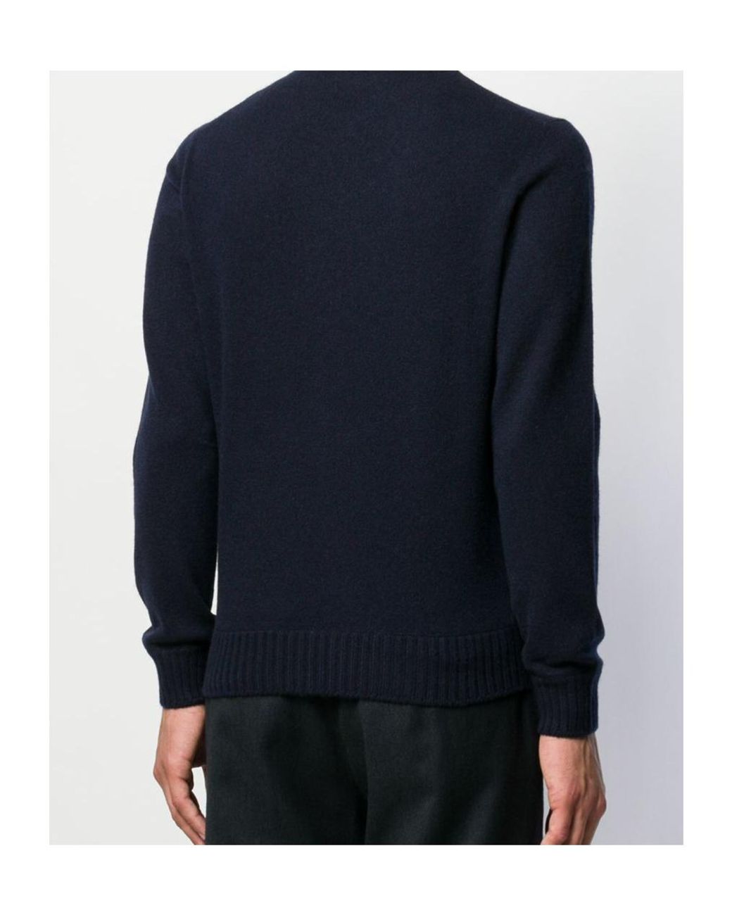 Barba Napoli Blue Round Neck Jumper for men