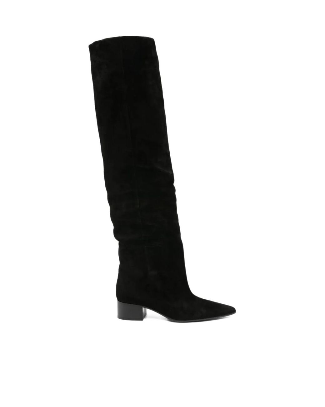 Khaite Black 40Mm Pointed-Toe Suede Boots