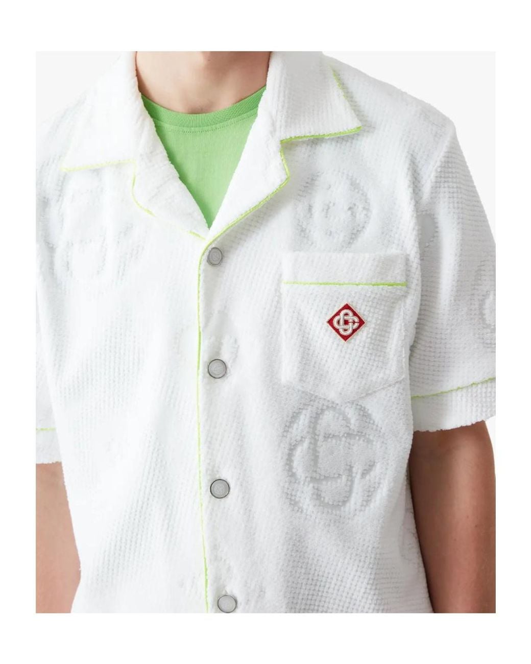 Casablanca White Towelling Monogram Shirt for men