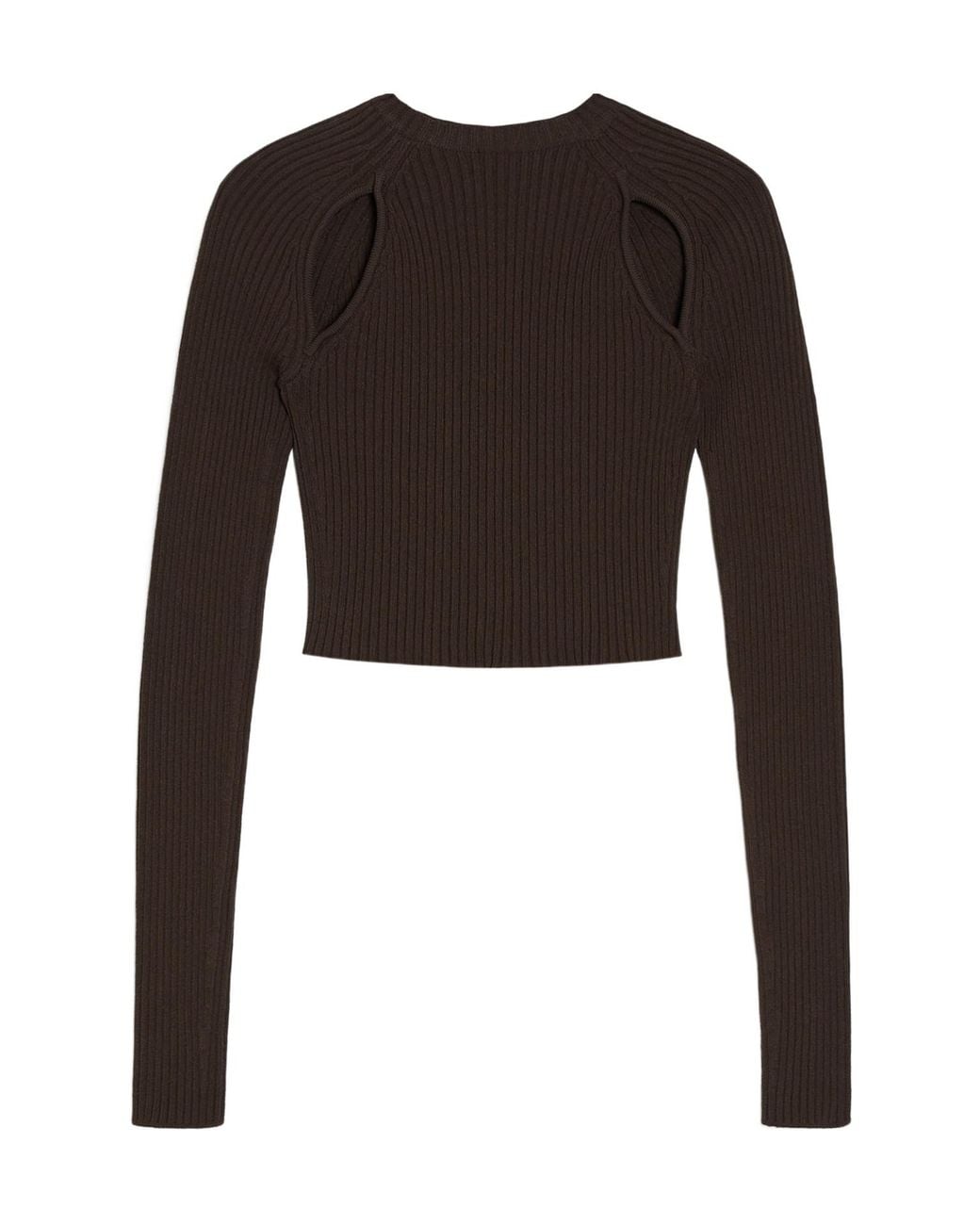 Max Mara Black Cut-Out Ribbed Long-Sleeve Top
